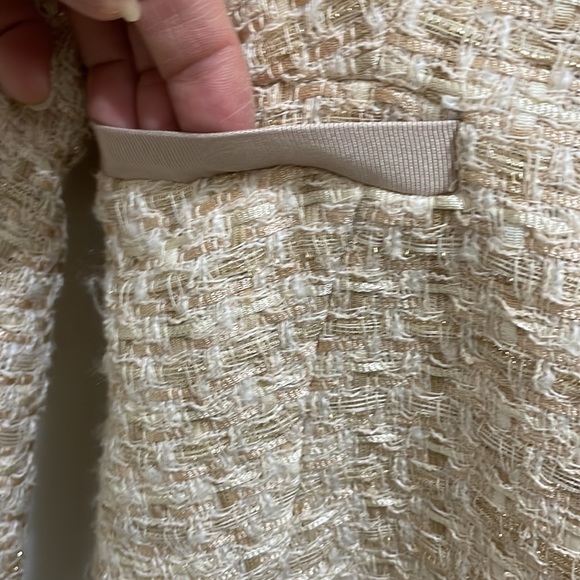 H&M Cream Gold woven blend blazer (sz 10) - Picture 5 of 11